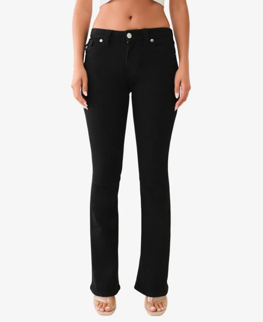Джинсы клеш с высокой посадкой Joey Flap Flare True Religion, Black Rinse