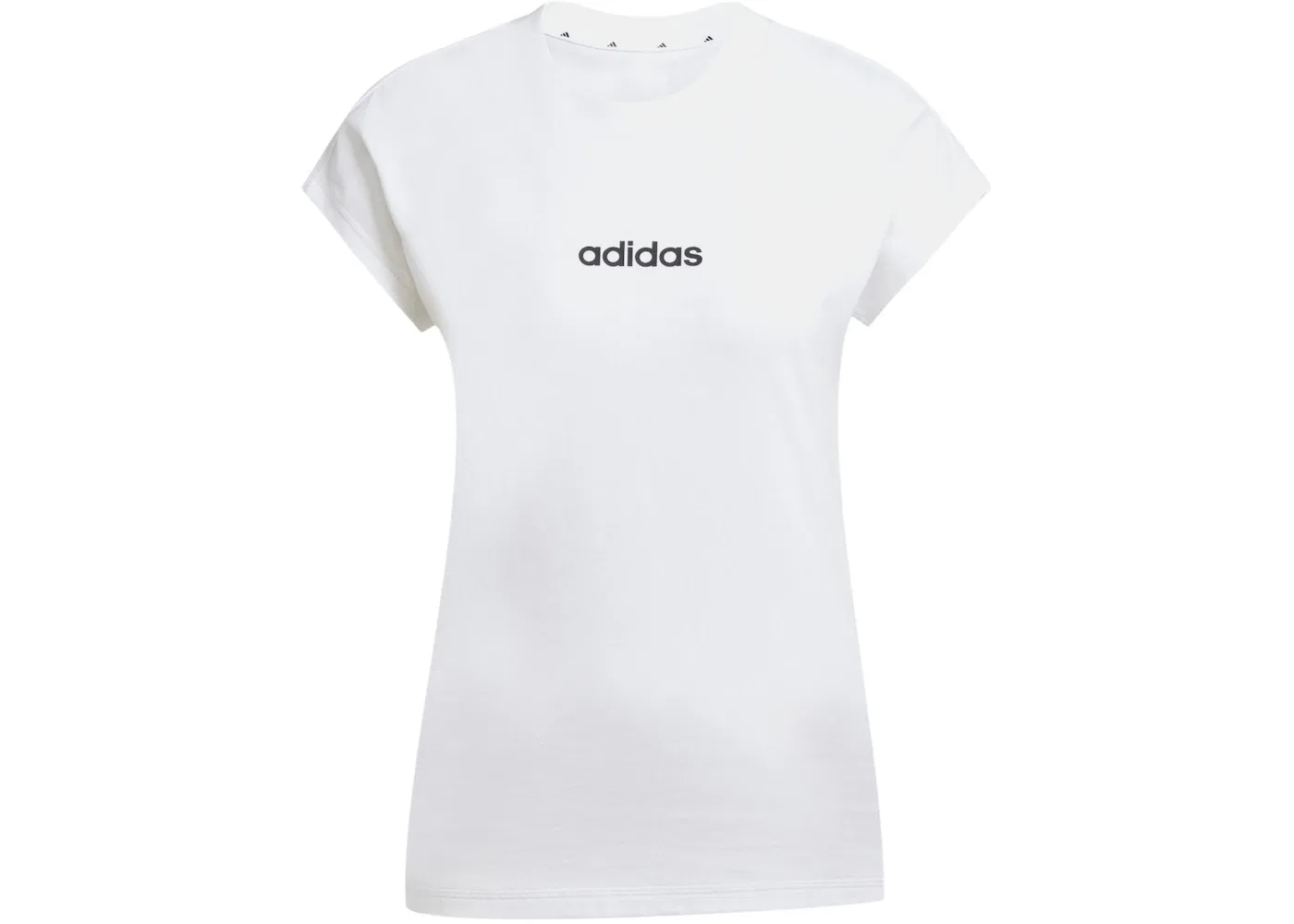 Женская футболка хлопковая Adidas Essentials Linear, White/Black