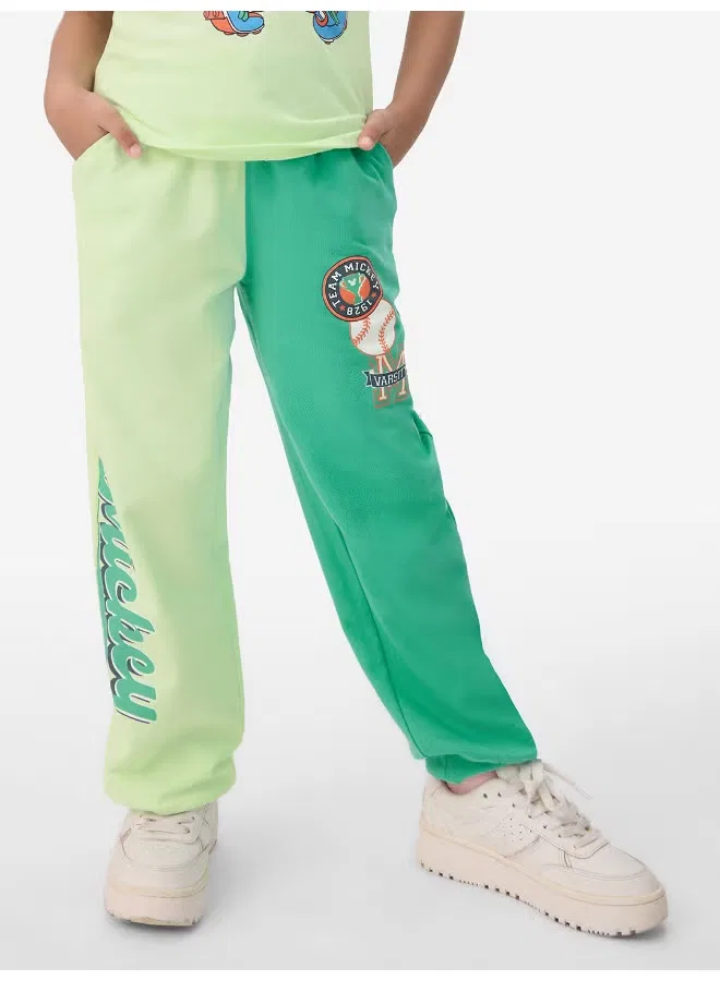 Комплект футболки и джоггеров с принтом Mickey Mouse Athletic League The Souled Store, мятный — фото 2