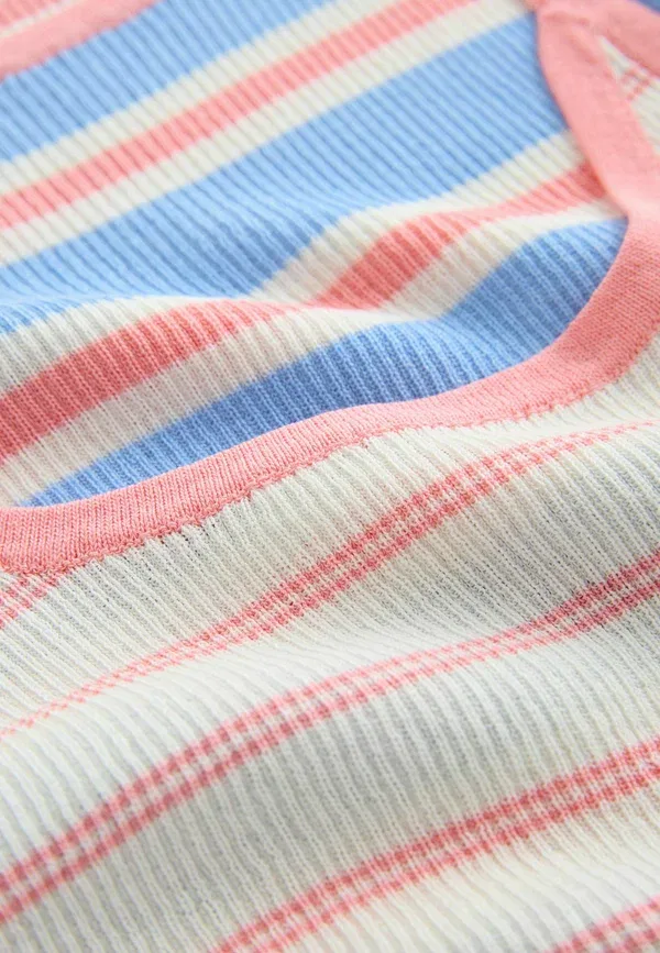 Футболка с полосками Regular fit - t-shirt cami double layer top Next Stripe, синий — фото 2