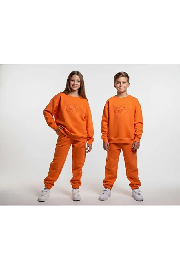 Детский спортивный костюм для мальчиков с принтом Merve Nur Tekstil, Orange