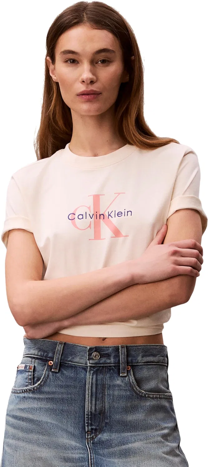 Женская футболка с коротким рукавом Classic Monologue Tee Calvin Klein, White (Calico)