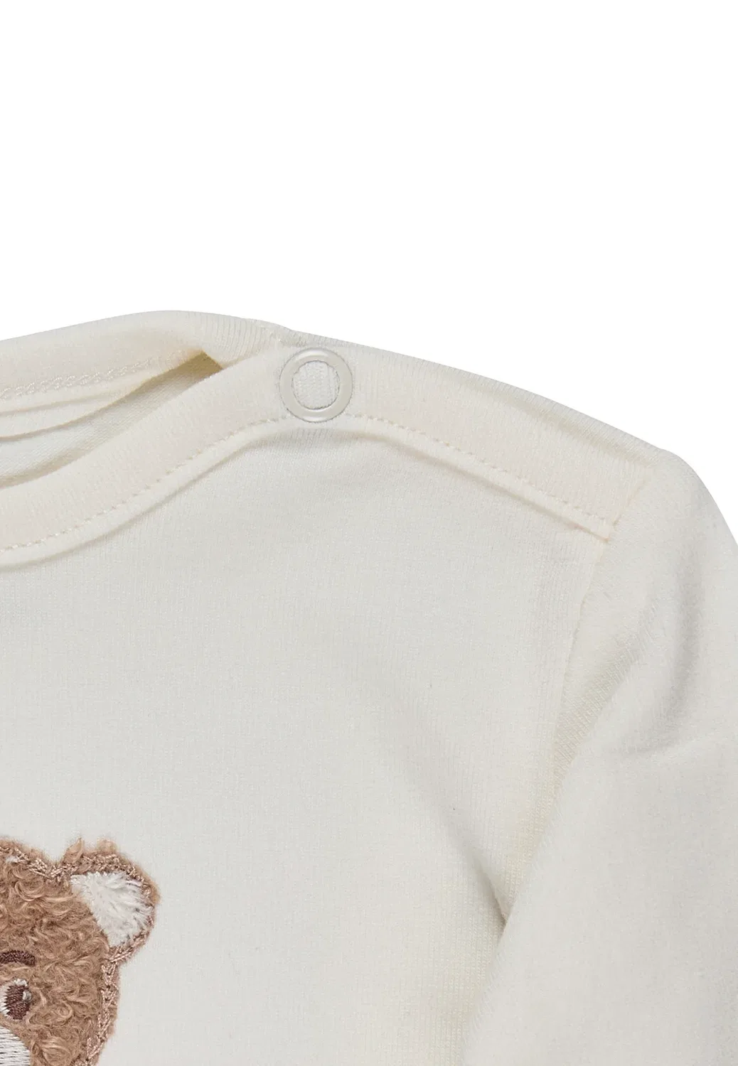 Langarmshirt bär mit knöpfen am halsausschnitt - топ с длинными рукавами Sterntaler, Ecru — фото 3