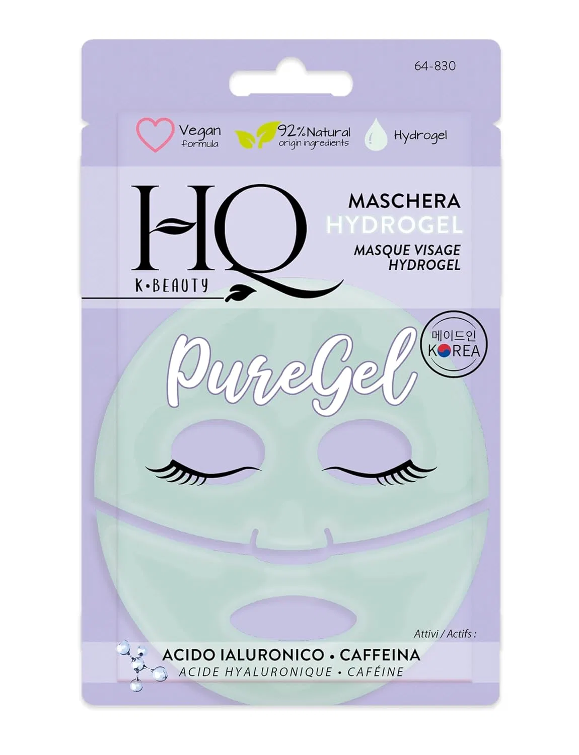 Гидрогелевая маска для лица HQ, 1 шт, 40 г