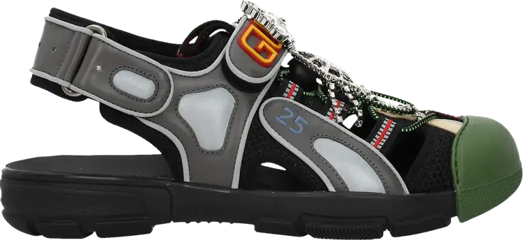 Кроссовки Gucci Wmns Tinsel Sport Sandals Crystal Grey, серый