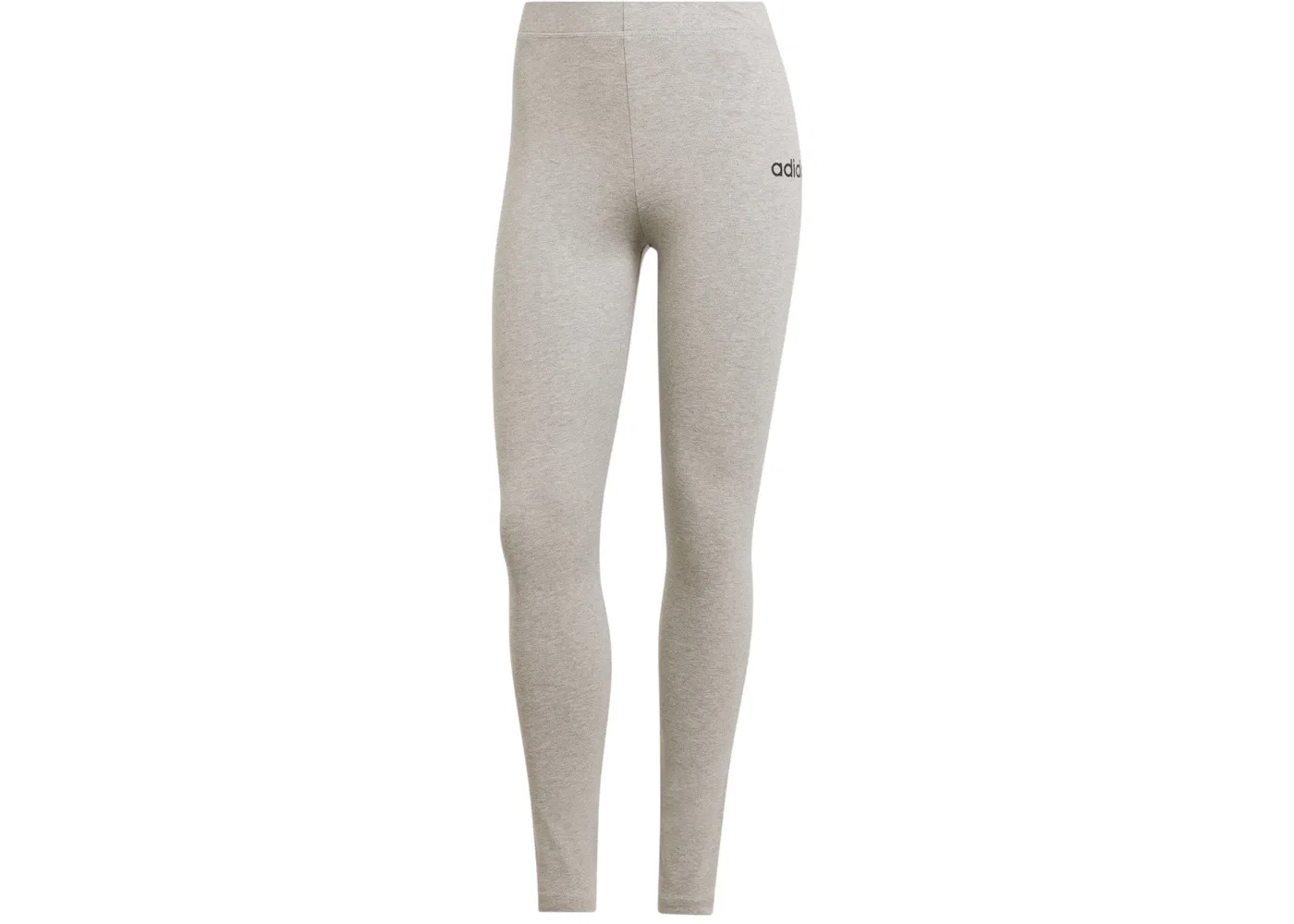 Женские леггинсы хлопковые Essential Linear Cotton Leggings Adidas, Medium Grey Heather/Black