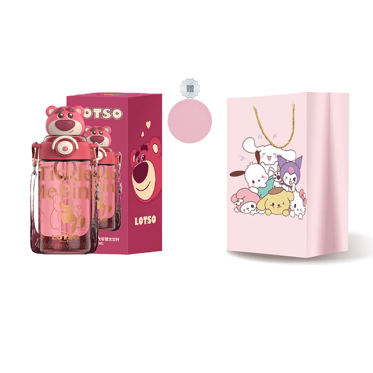 Детский стакан с крышкой 650 мл, Lotso Coasters, Disney, Pink