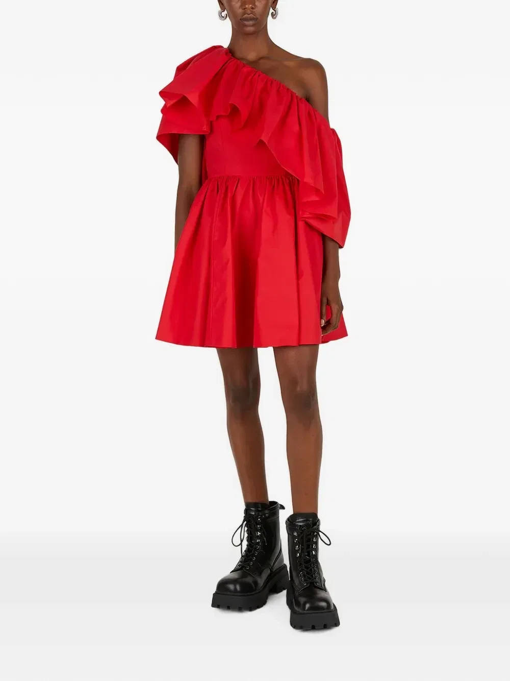 Платье мини с открытыми плечами Alexander Mcqueen, красный — фото 2
