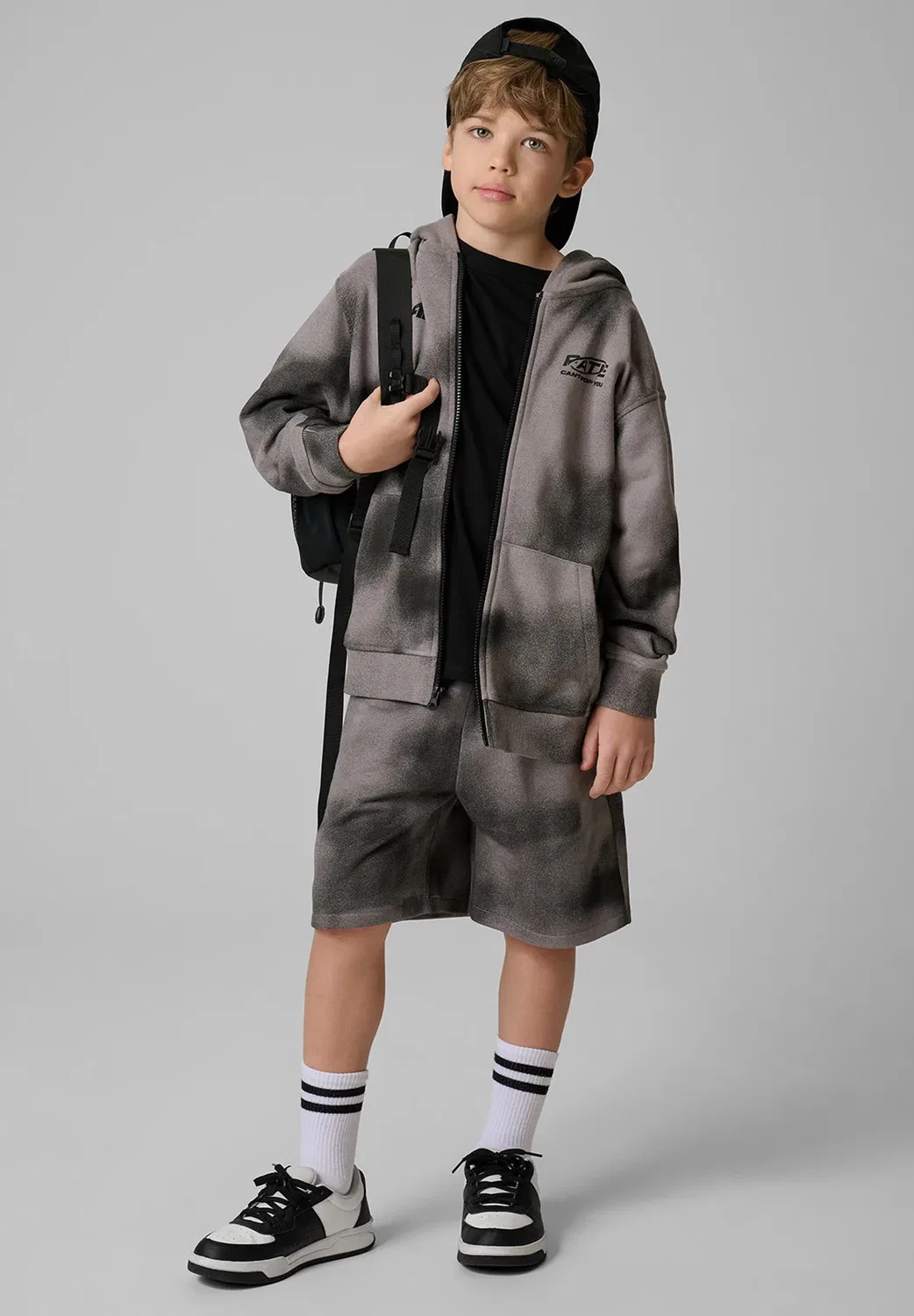 Spodenki dresowe chłopięce - turkusowe 158/164 (12-14 лат) - спортивные шорты 4F, Mottled Grey