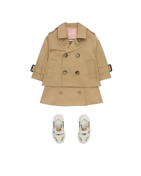 Детская куртка для новорожденных хлопковая Burberry, Sand Beige — фото 2