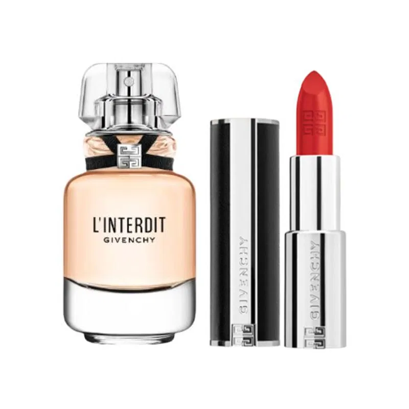 Женский набор парфюма и косметики Givenchy, Unrestrained Light Perfume, Loose Powder, Lambskin Lipstick, Givenchy, Multicolor — фото 2