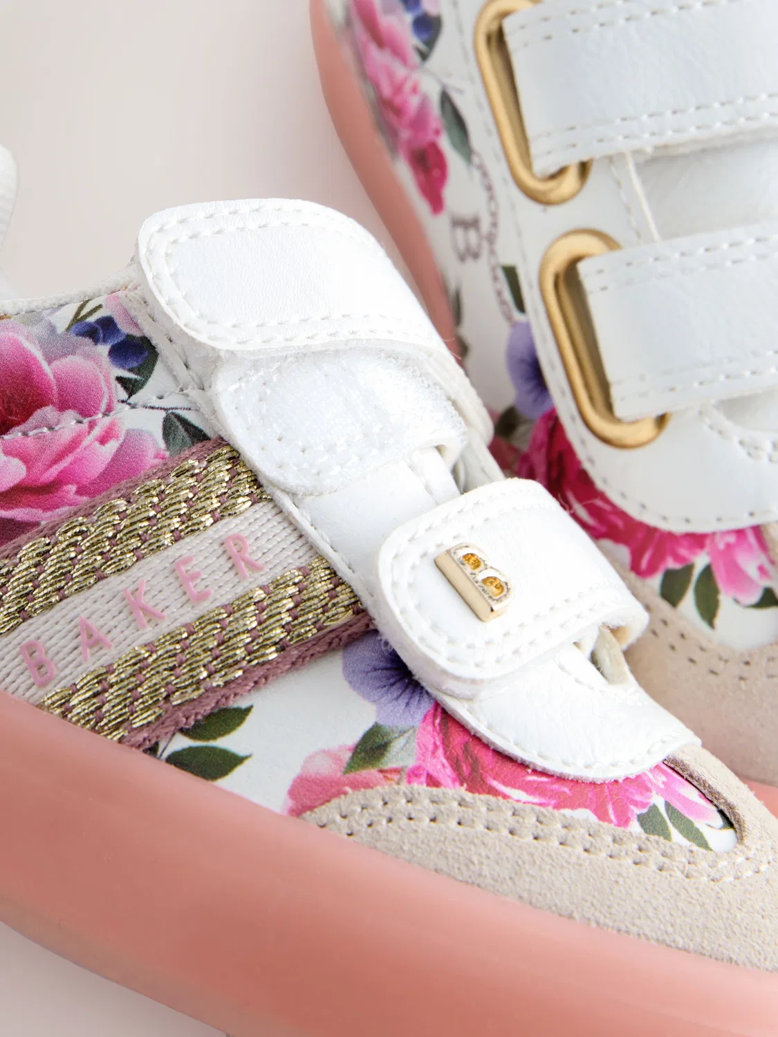 Кроссовки с цветочным принтом Baker by Ted Baker Tape, розовые — фото 3