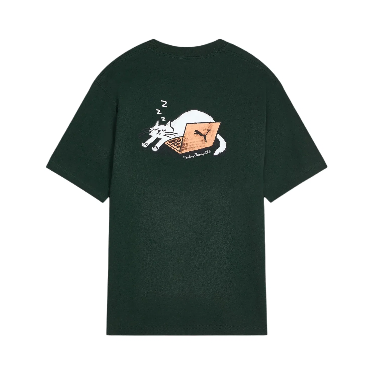 Детская футболка с круглым вырезом PUMA X MONDAY SLEEPING CLUB, Цвет Forest Green — фото 3