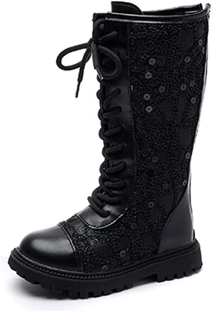 Детские зимние ботинки с блестками BININBOX, Black