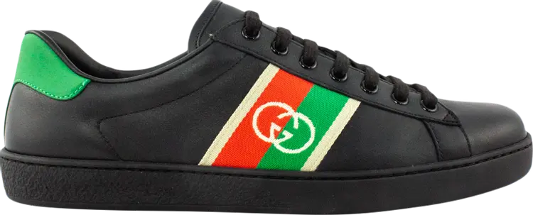 Кроссовки Gucci Ace Interlocking G - Black, черный