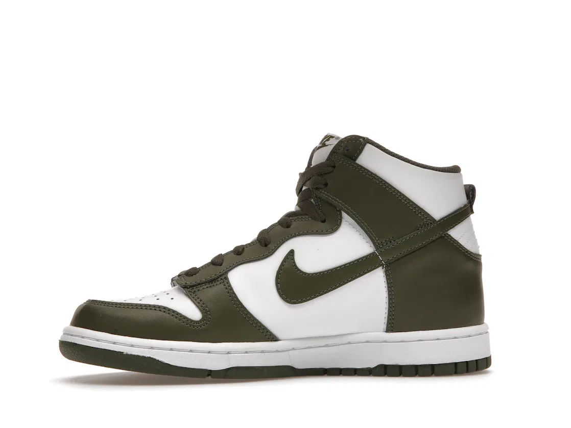 Детские кроссовки с высоким верхом Nike Dunk High Retro, White/Cargo Khaki — фото 3