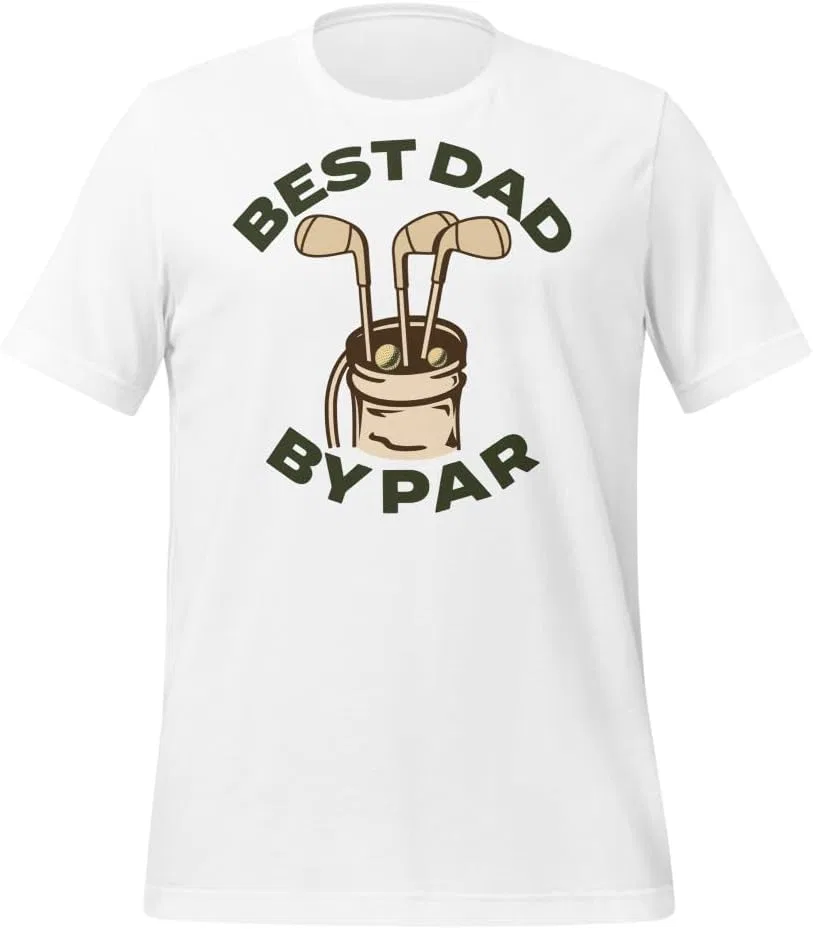 Мужская футболка с надписью Best Dad by Par 3001, White