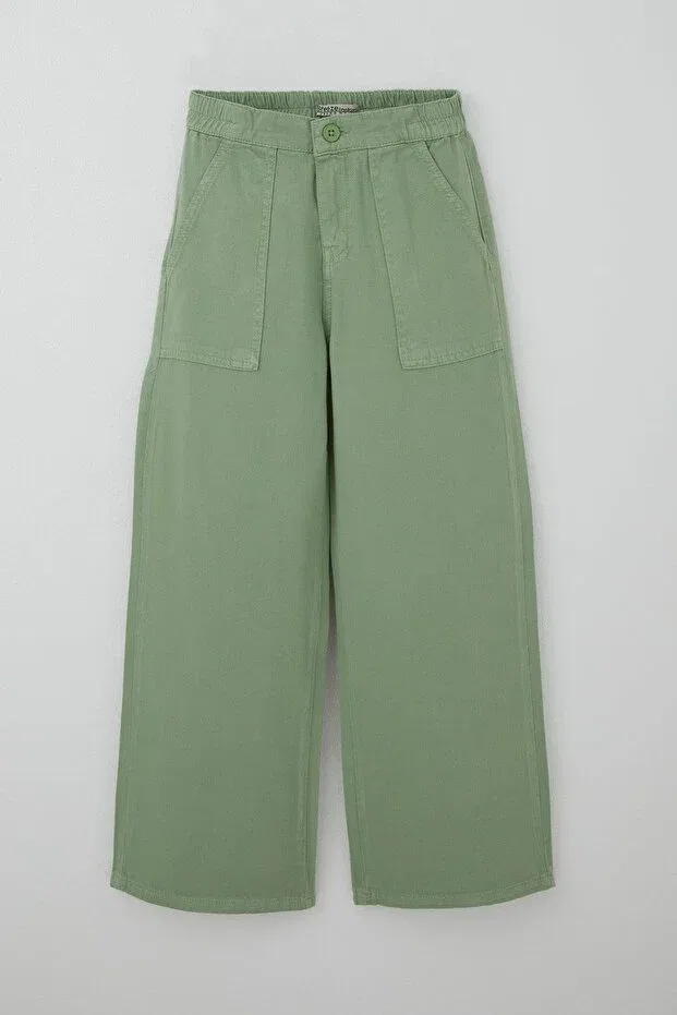 Детские брюки для девочек широкие с принтом Breeze, Mint Green
