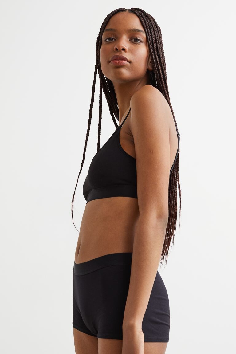 

3 пары хлопковых шорт H&M, черный