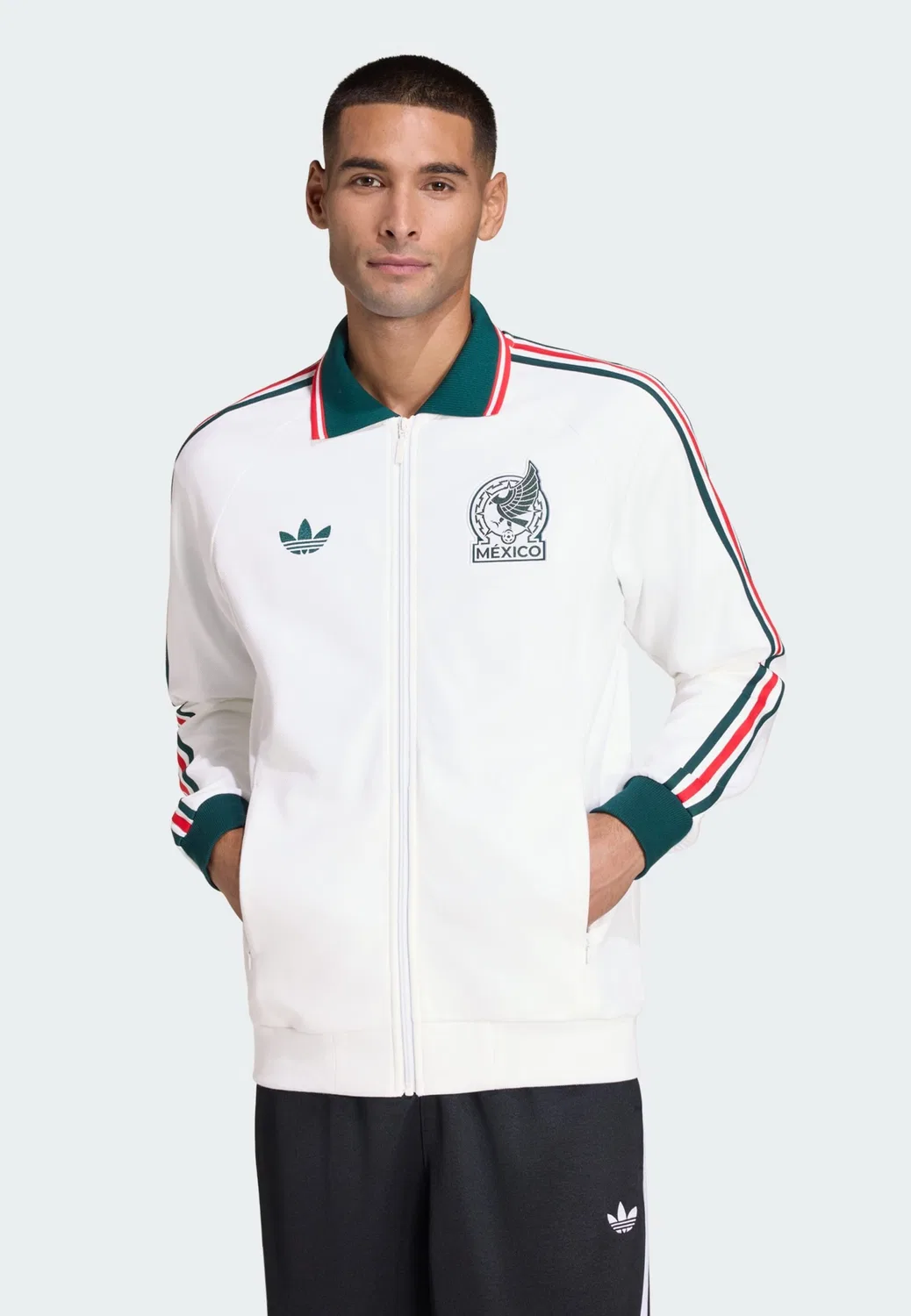Толстовка на молнии Adidas Performance Athletic Mexico Away Anthem белого цвета — фото 2