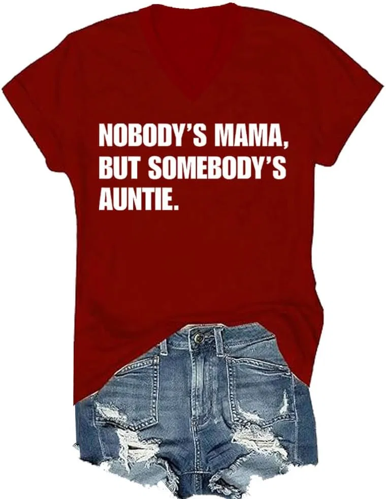 Футболка с принтом Nobody's Mama But Somebody's Auntie, Claret