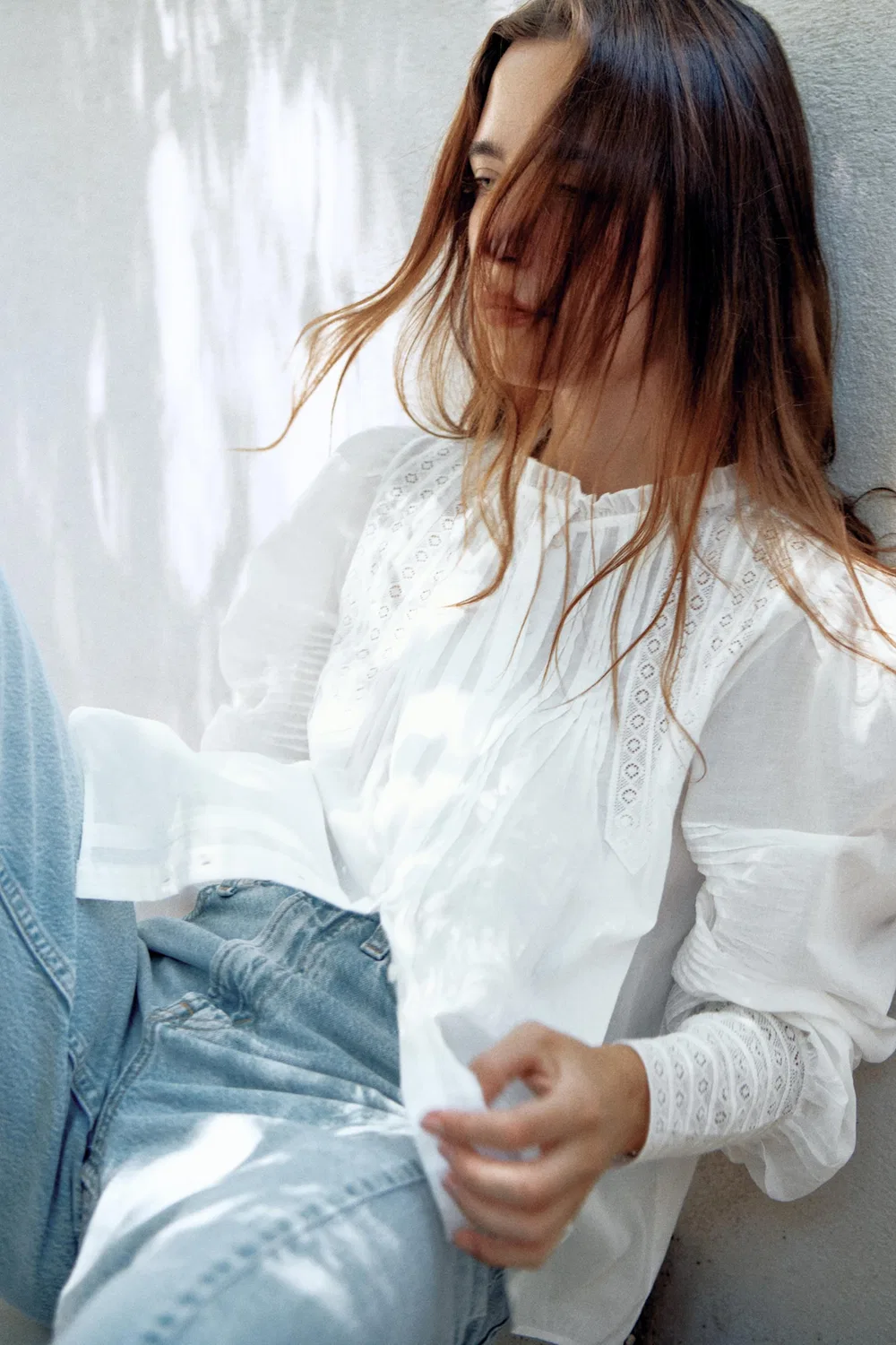 Романтическая рубашка из коллекции zw ZARA, White — фото 4