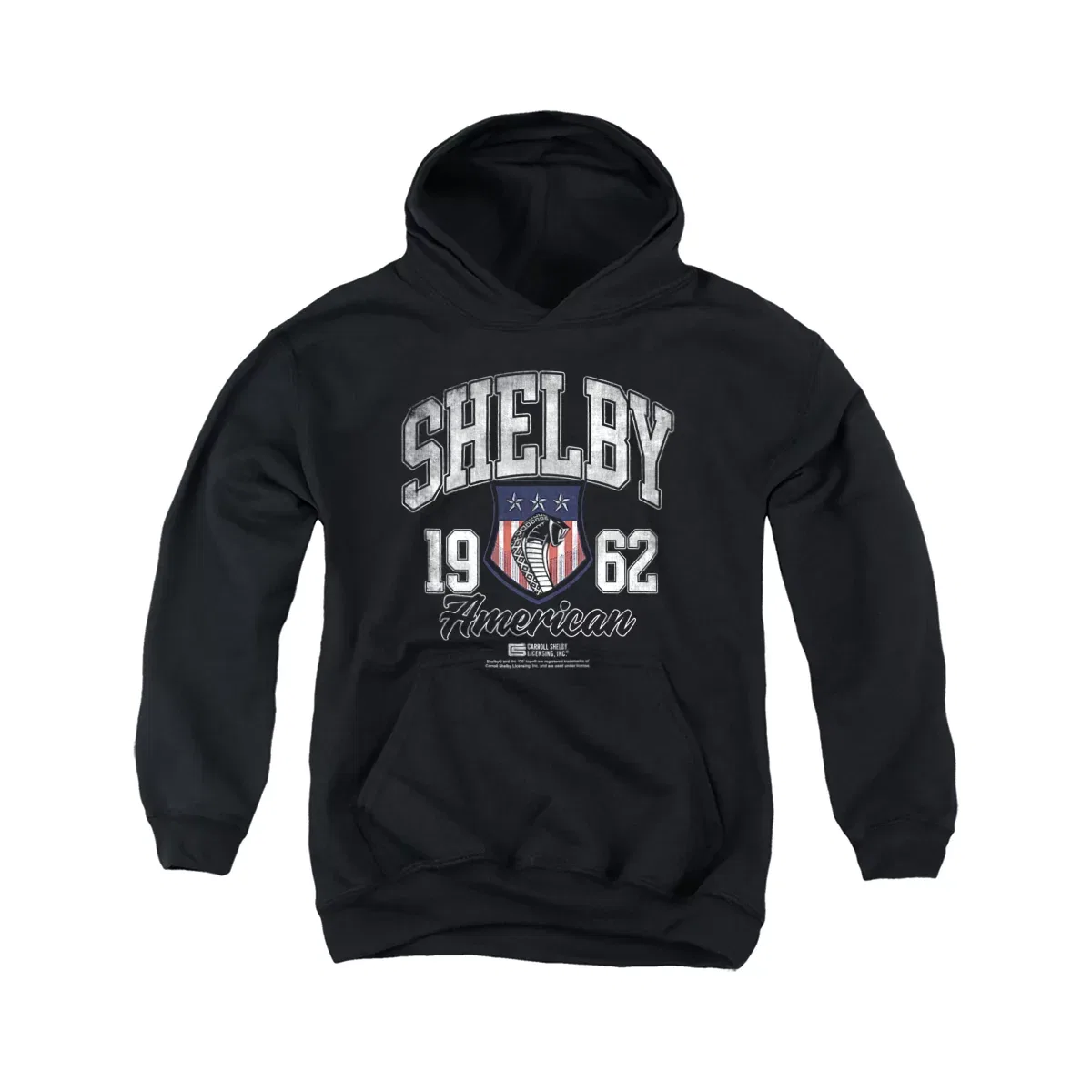 Детское худи с принтом Shelby Snake American Shield Shelby, Black