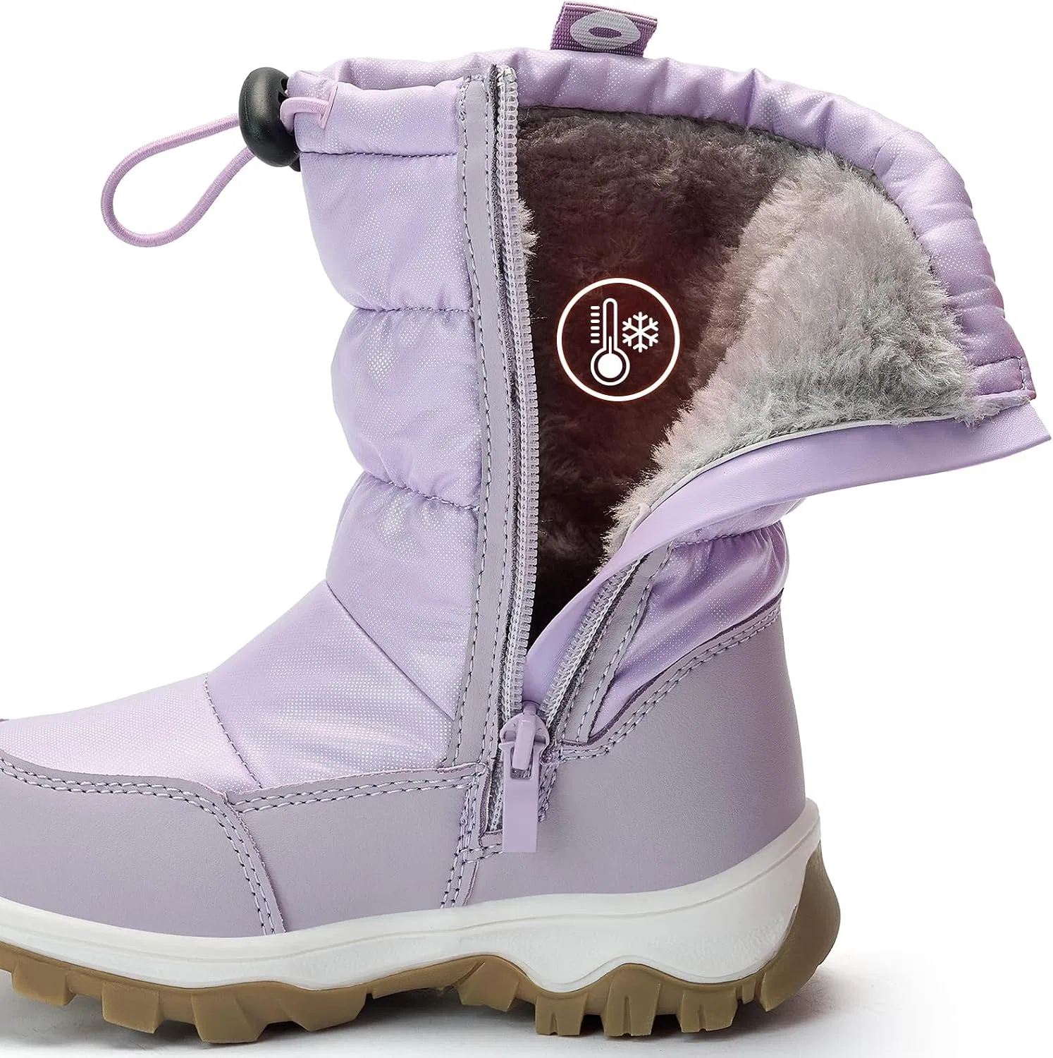 Детские зимние ботинки для девочек с молнией TZJS, Purple — фото 4