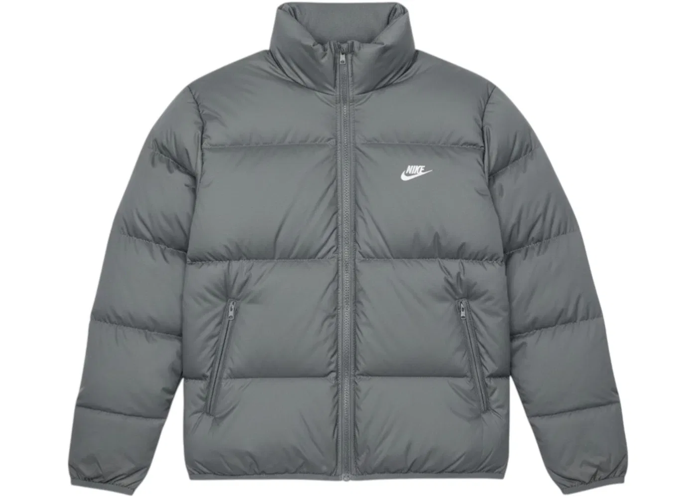 Мужская куртка-пуховик с принтом Nike Sportswear Club Therma-FIT Down Puffer Jacket, Iron Grey/White