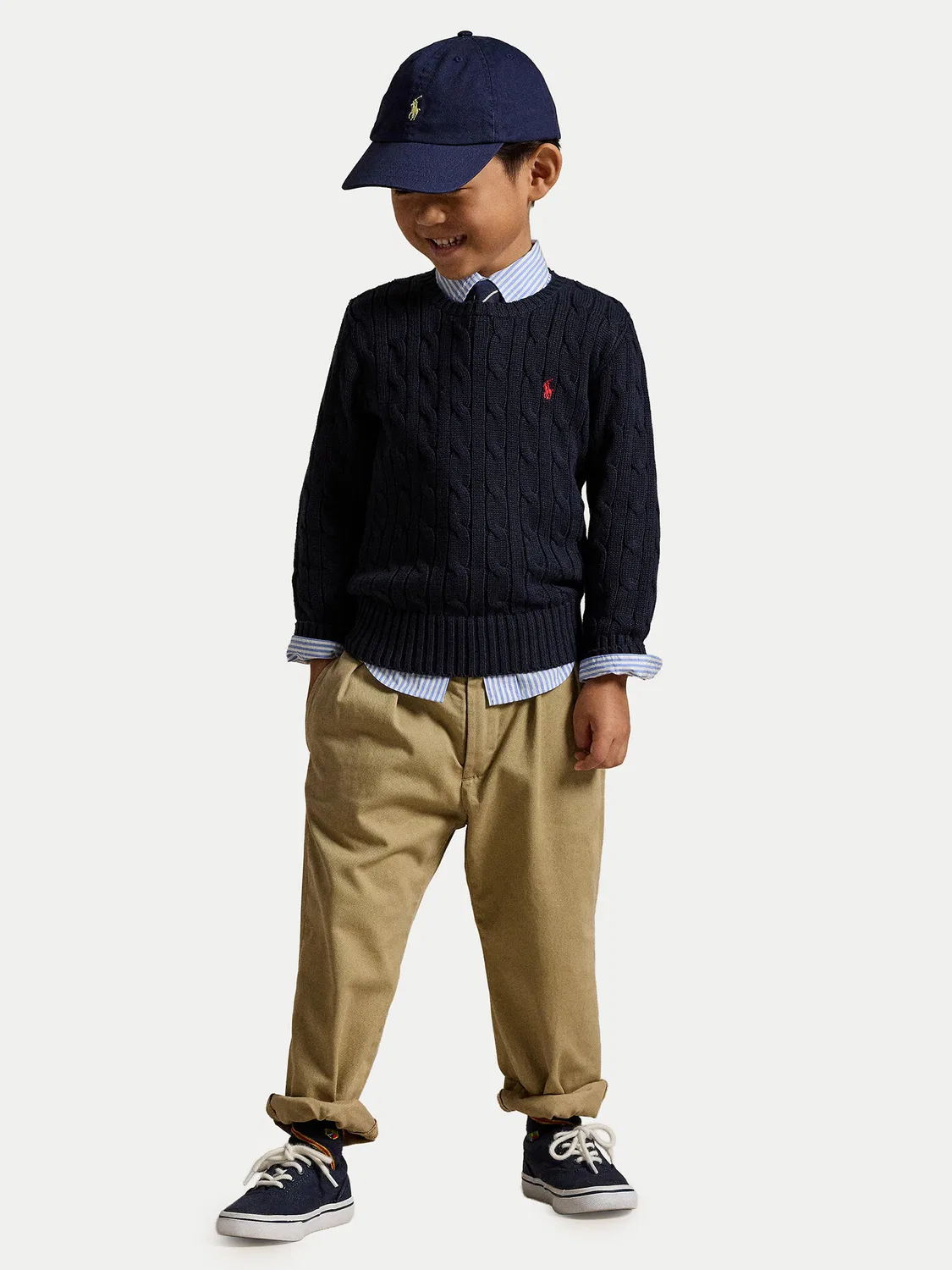 Пуловер стандартного кроя для мальчика Polo Ralph Lauren, темно-синий — фото 2