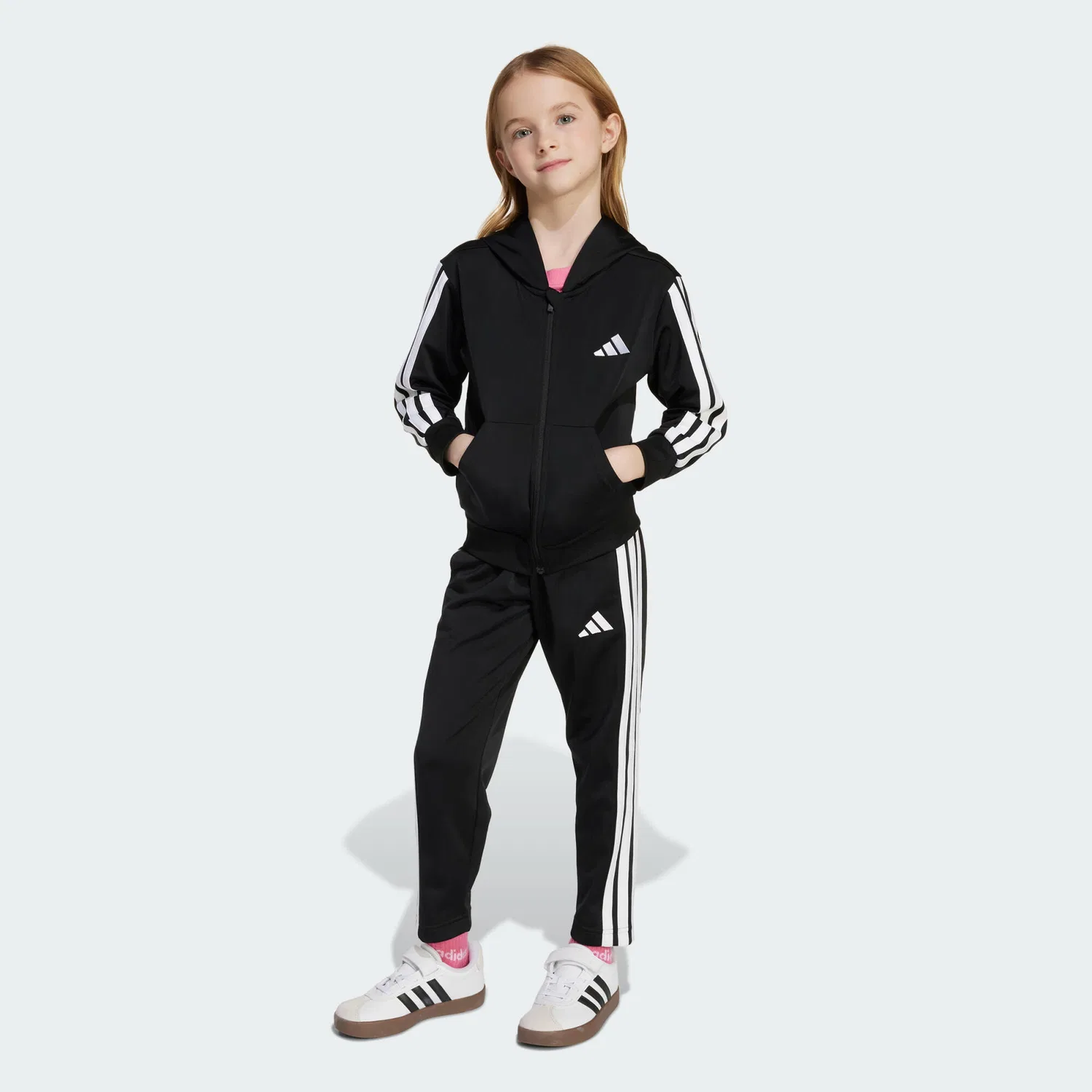 Детский спортивный костюм с длинным рукавом Essentials Kids Adidas, Schwarz Weiss — фото 2