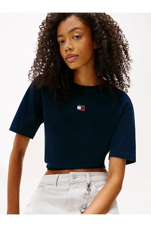 Женская футболка свободного кроя с вышивкой Tommy Hilfiger, Blue