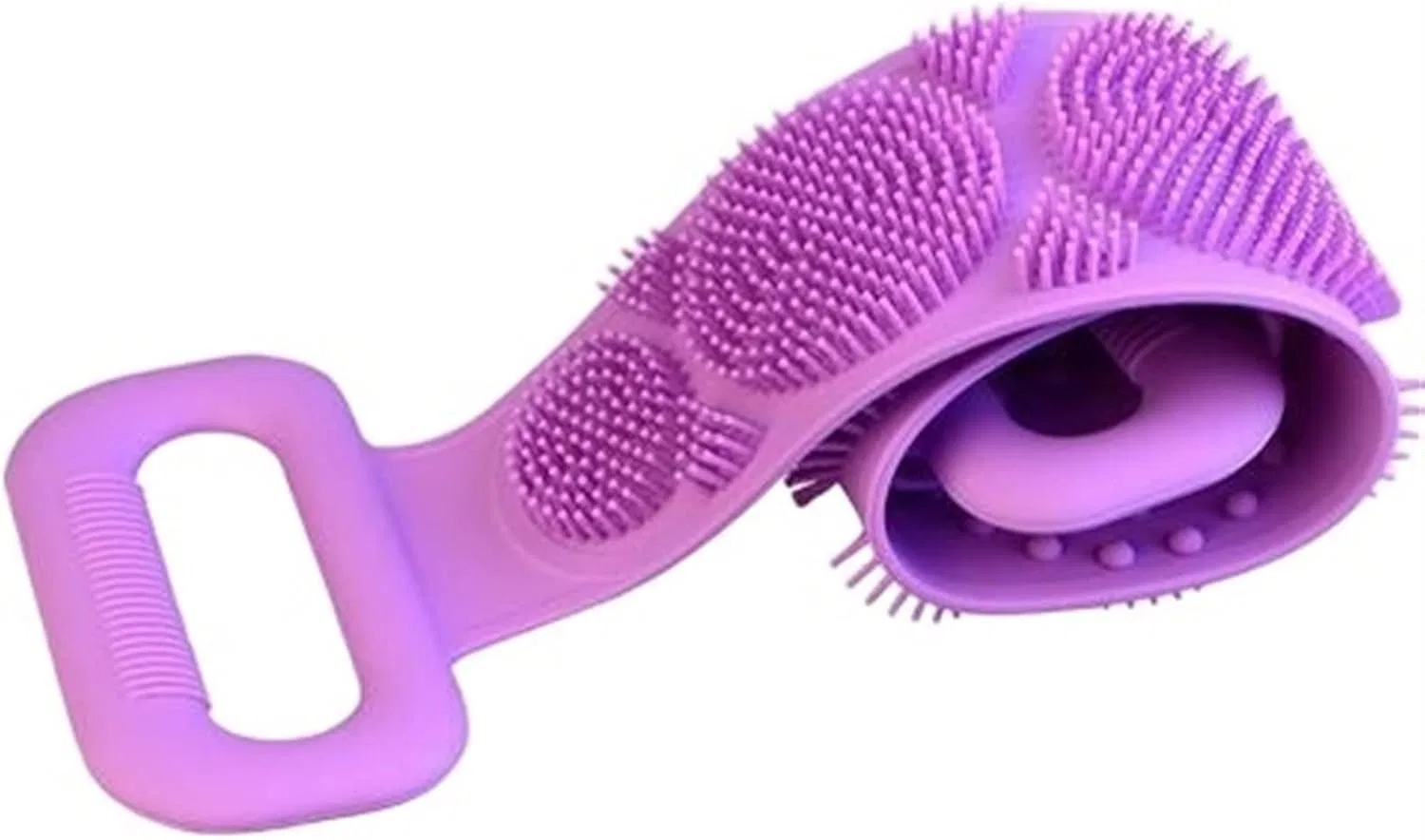Душевая щетка для тела с длинной ручкой, ETUELNOPT, 35 см, Purple