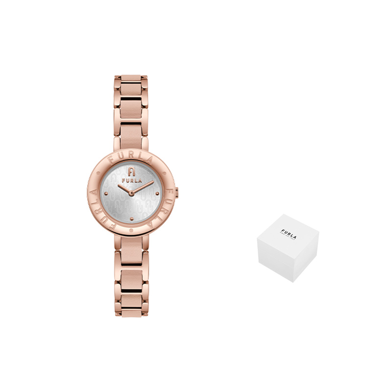 

Furla Часы HERITAGE Series Wrist Watch Quartz Movement Stainless Steel Genuine Leather Strap 30mm Silver Dial Women's Watch, Custom Box