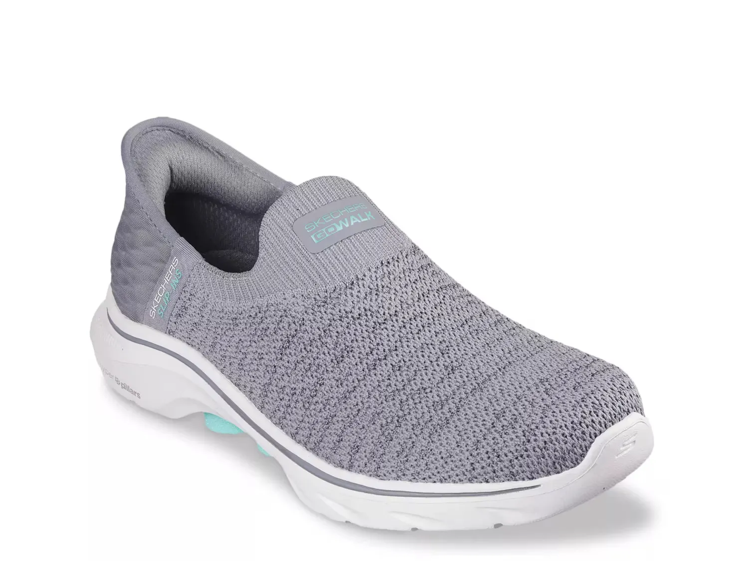Слипоны GO Walk 7 Springtime - женские Skechers, Grey/Silver