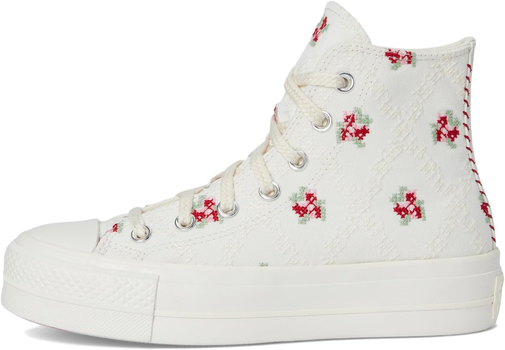 Кроссовки Converse Chuck Taylor All Star High-Top Platform Sneaker, Vintage White/Horizon Pink/Egret — фото 4