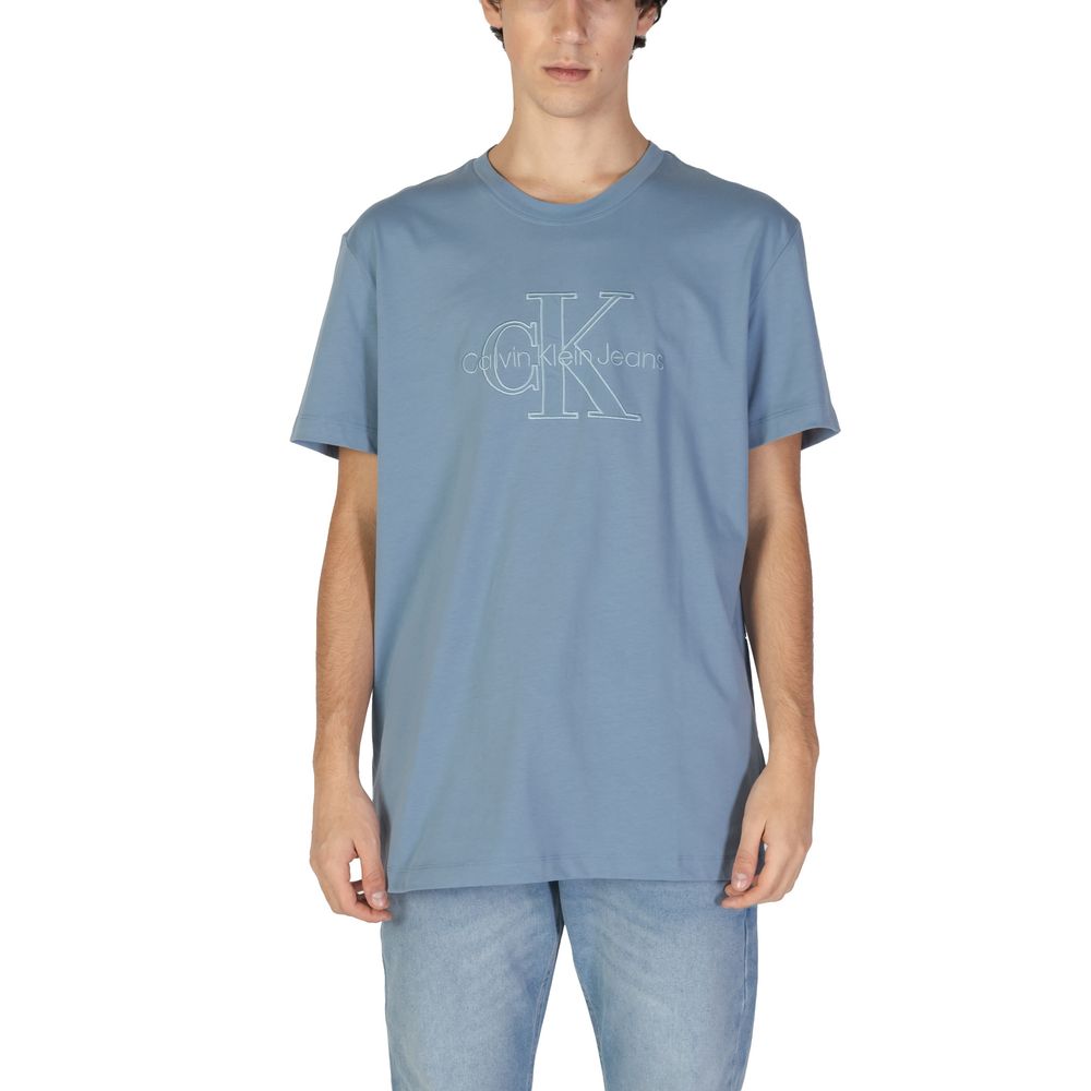 

Синяя хлопковая футболка Calvin Klein Jeans