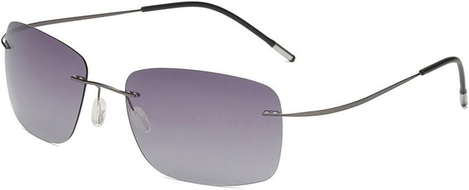 

Мужские безободковые поляризованные солнцезащитные очки из титанового сплава, спортивные очки для вождения, дорожные очки, сверхлегкие очки с защитой от УФ-излучения UV400 LOVQZAOF, C3 Gradient Grey