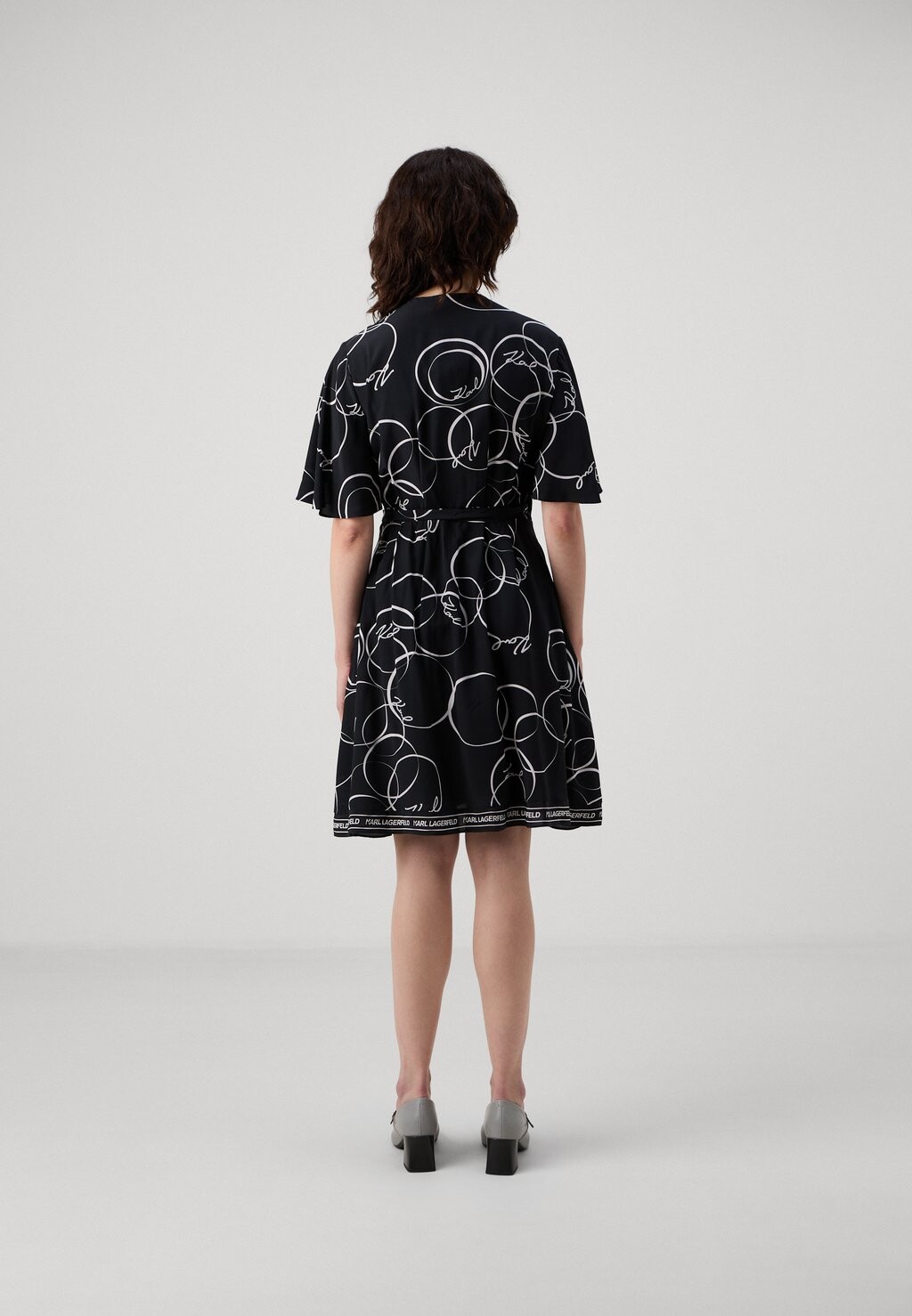 

Дневное платье WRAP DRESS KARL LAGERFELD, черный
