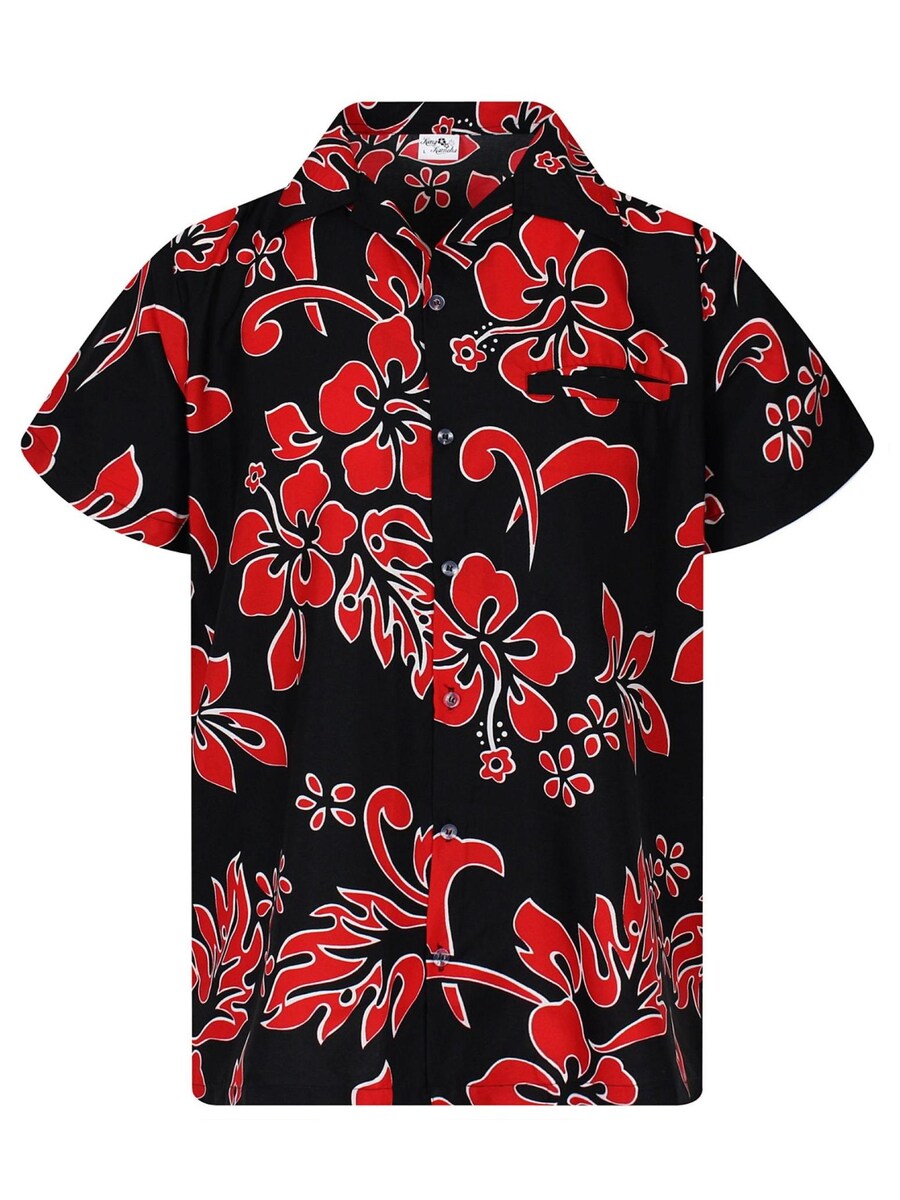 

Рубашка King Kameha Hibiscus Black Line, красный