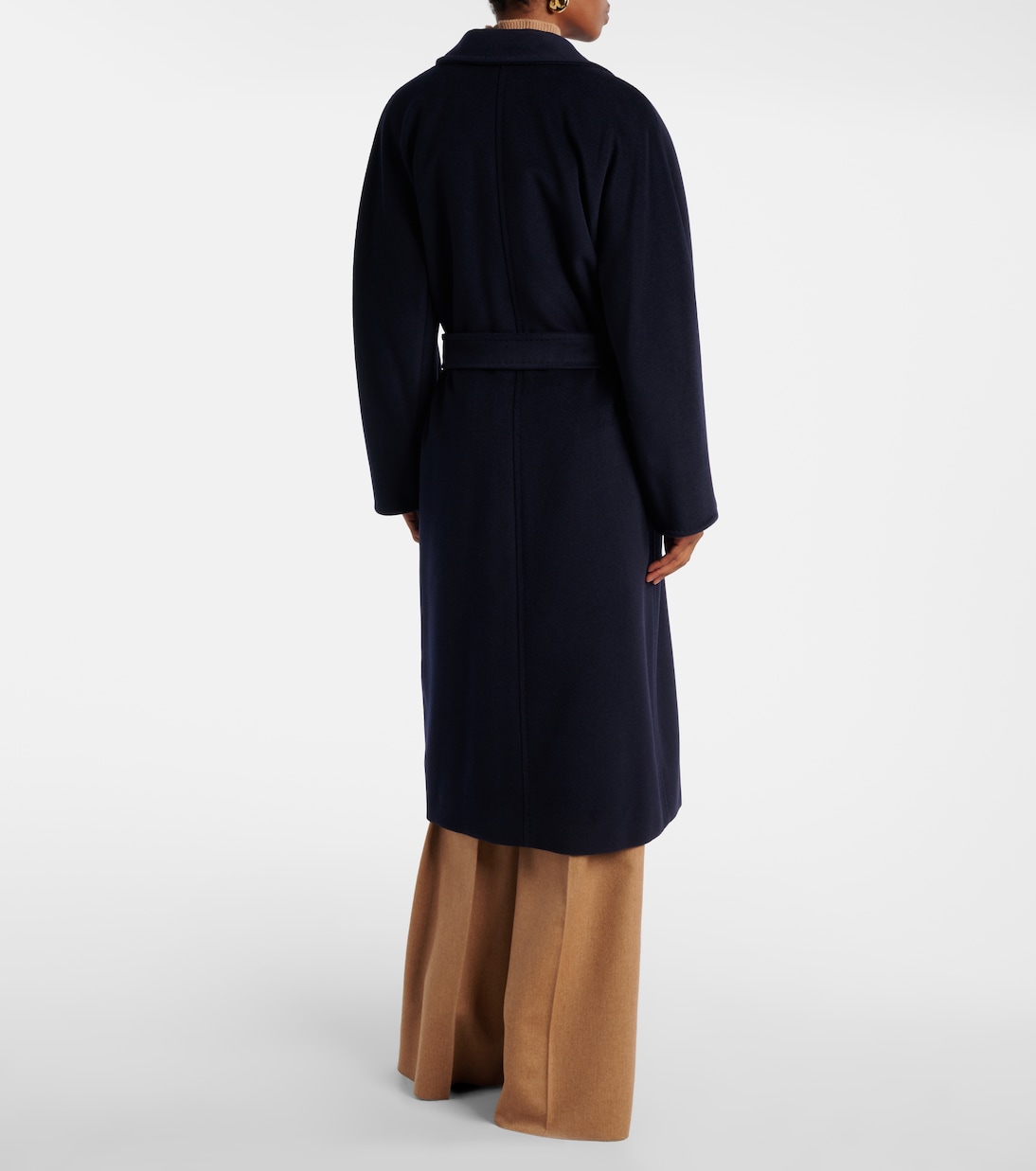Пальто-халат Madame из шерсти и кашемира Max Mara, Blu Marino — фото 3