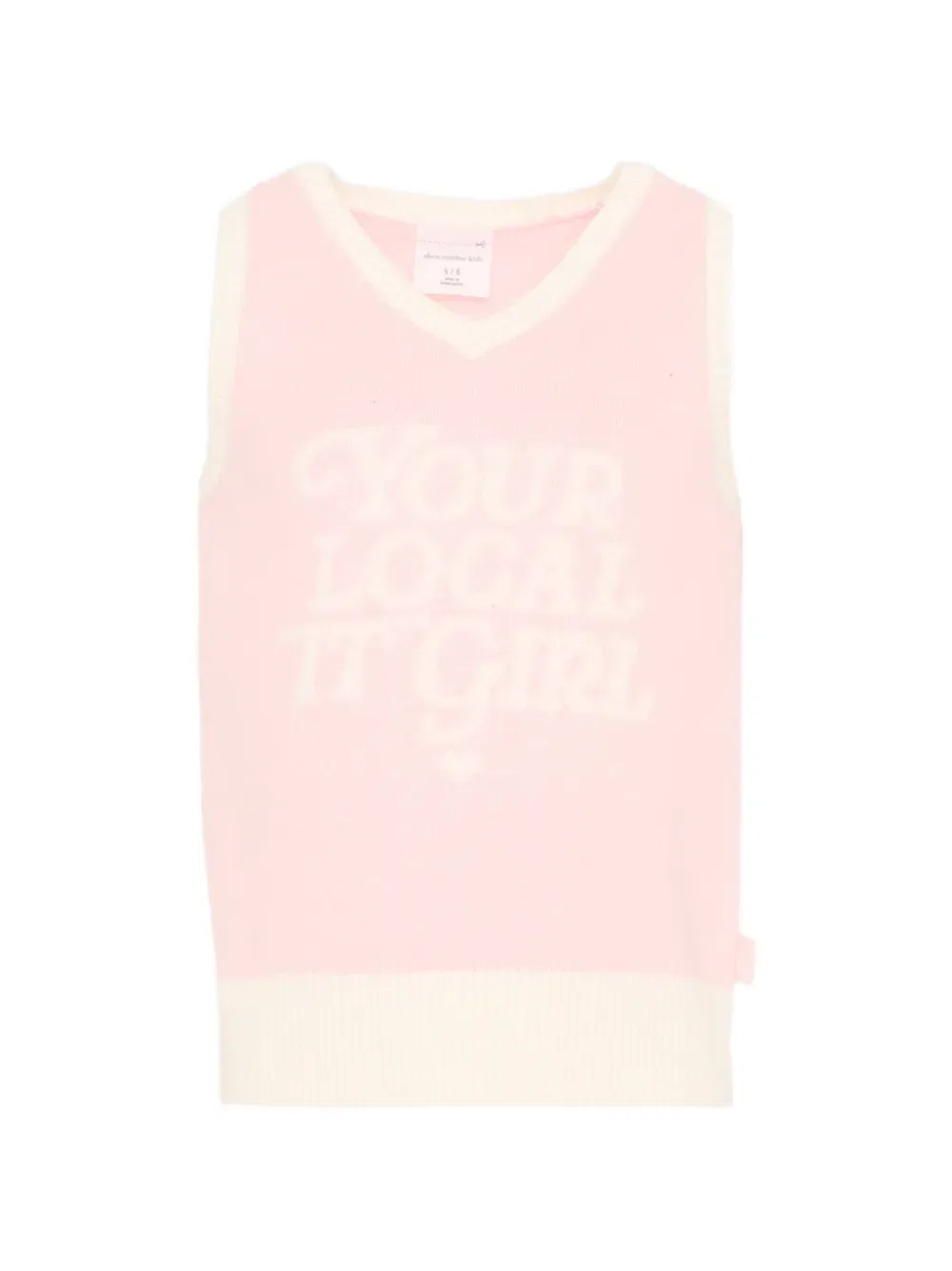 Вязаный топ с V-образным вырезом Abercrombie Fitch Kids, розовый
