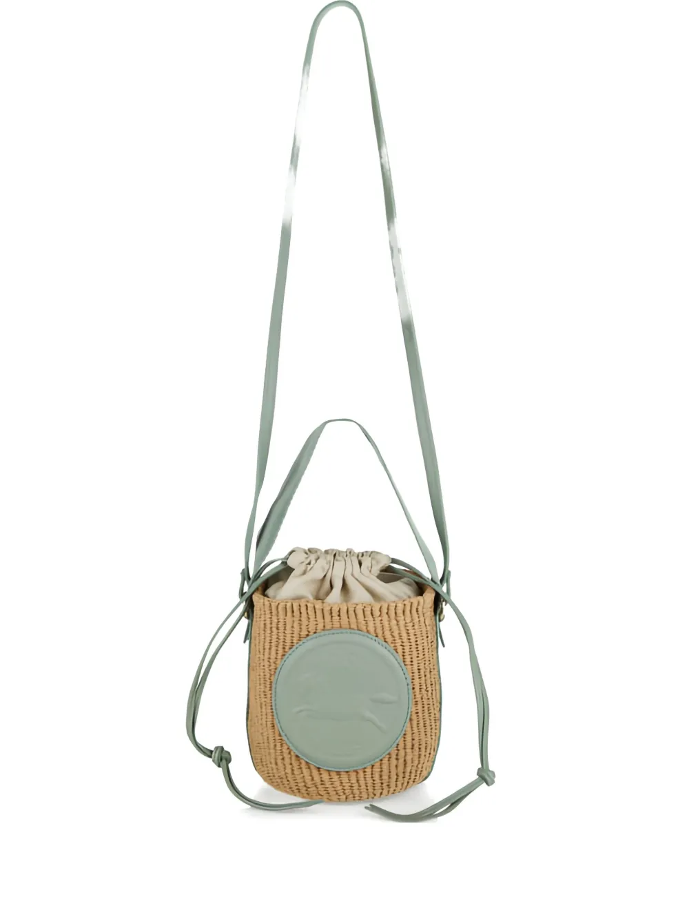 

Мини-сумка-ведро из рафии с изображением лошади CHLOÉ, нейтральный