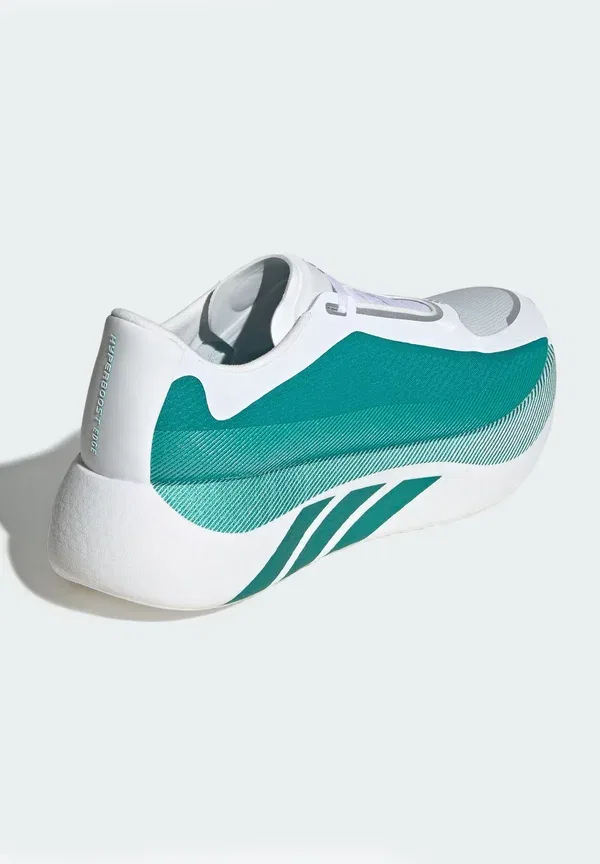 Кроссовки для бега по шоссе Hyperboost edge road running shoes Adidas Performance, облачно-белый, экипировочный зелёный металлик — фото 4
