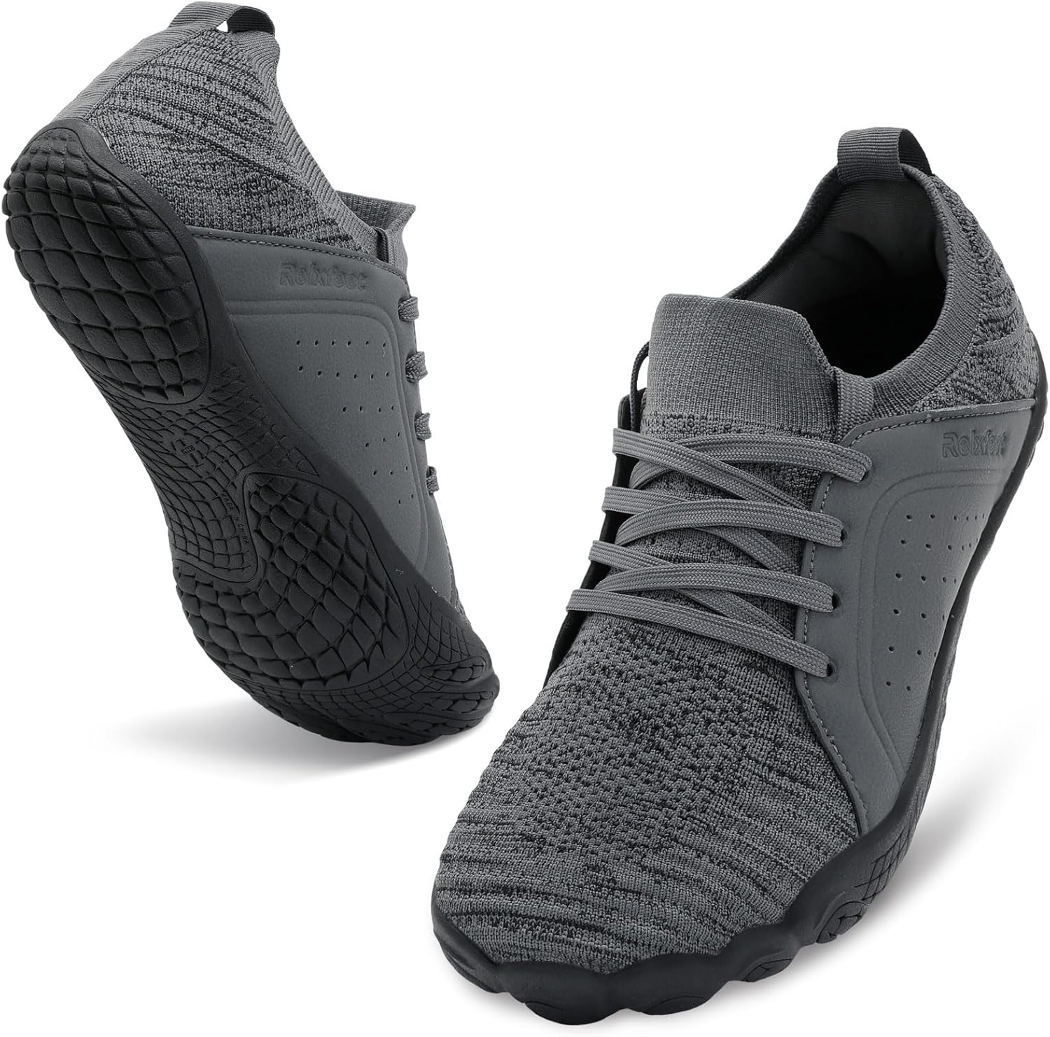 

Мужские кроссовки для трейл-раннинга relxfeet, босоножки, минималистичный дизайн с широкой носочной частью, нулевая разница в высоте, нескользящая резиновая подошва для тренажерного зала, походов и прогулок, темно-серый