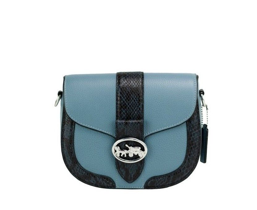 

Сумка-седло Georgie Saddle Crossbody из шагреневой кожи с тиснением под змею Coach