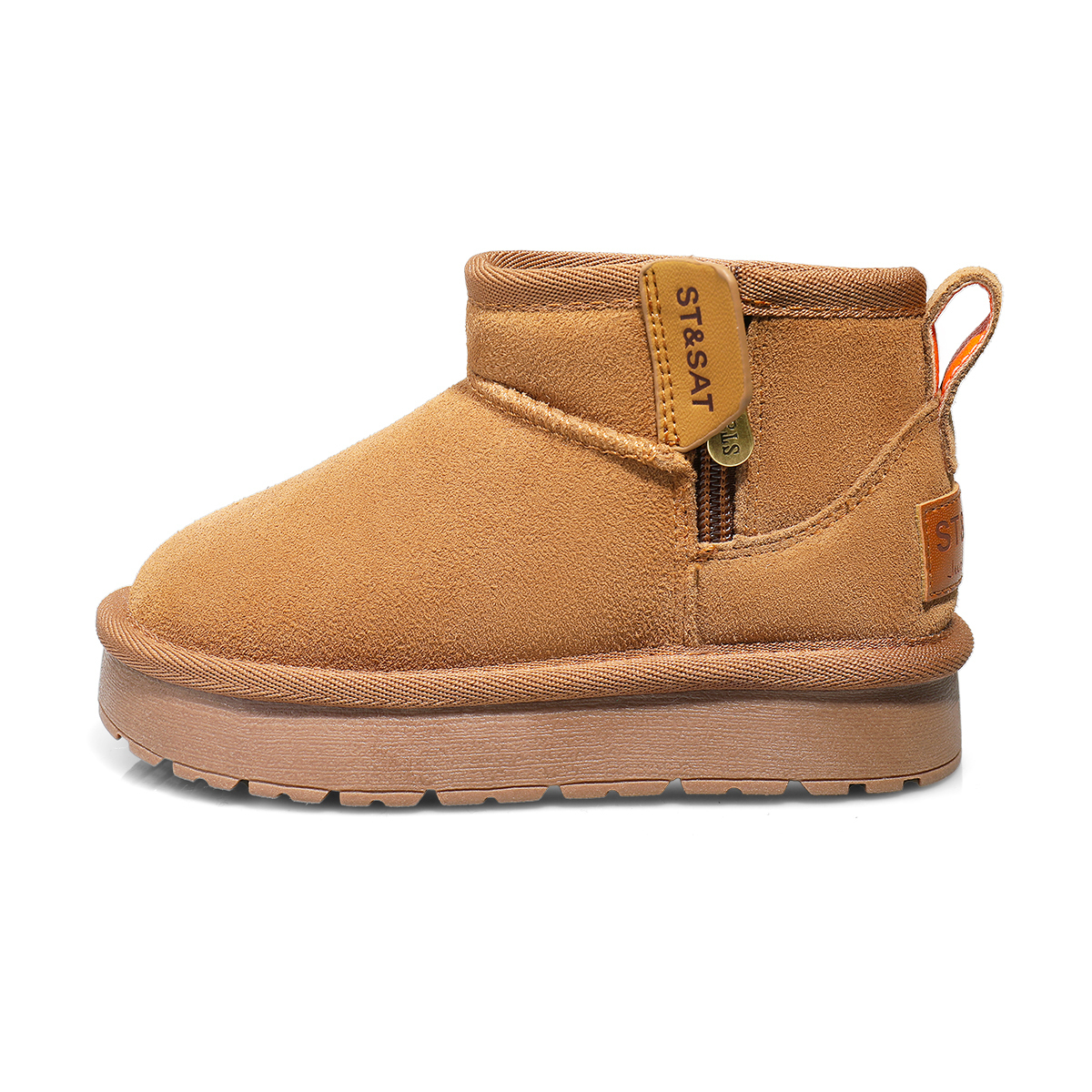 

Непромокаемые утепленные высокие детские ботинки с противоударным носком ST&SAT, коричневый