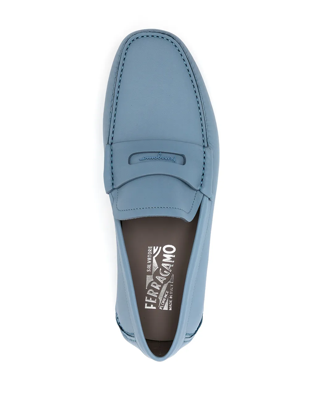 Лоферы с закругленным носком Ferragamo, синий — фото 4