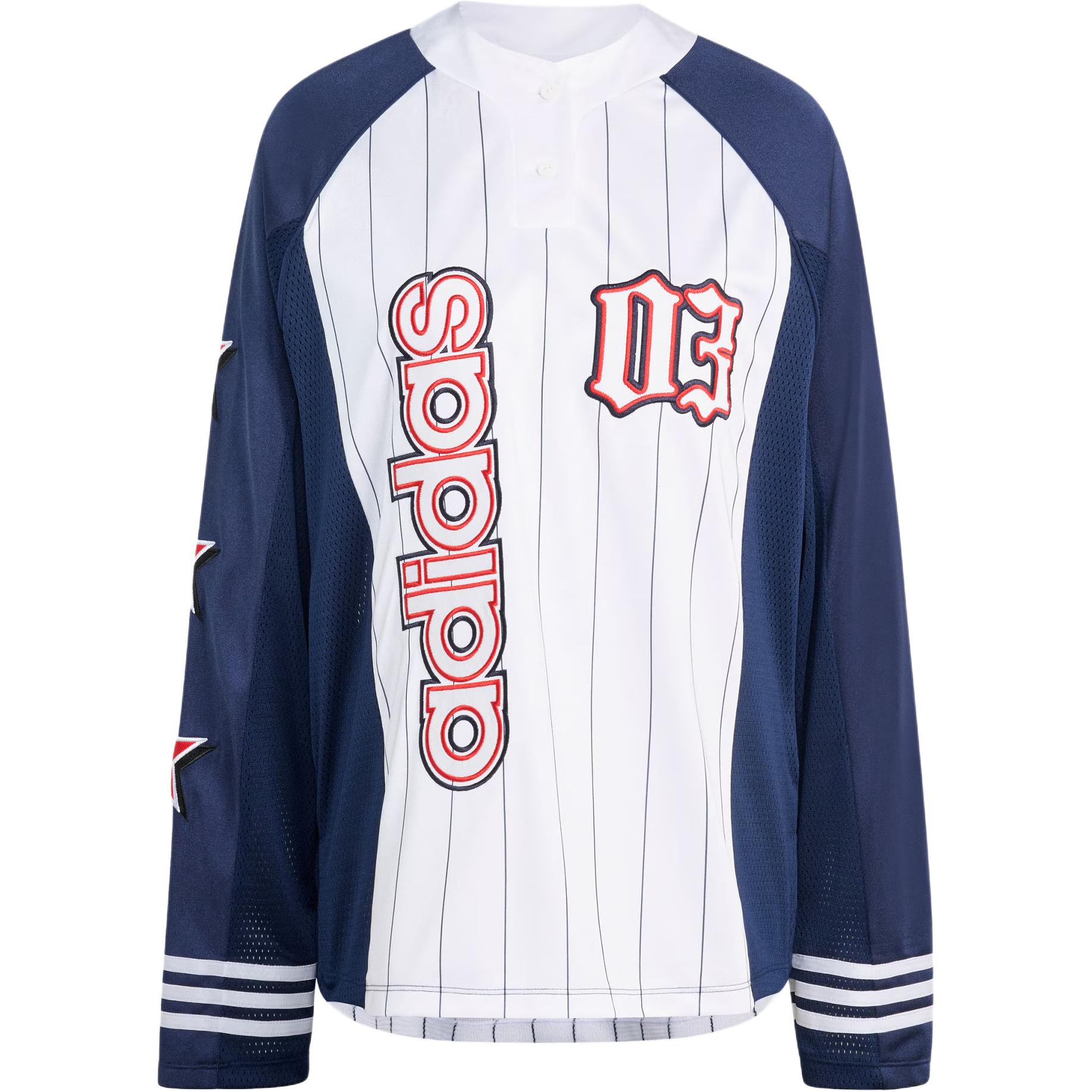 

Футболка с рукавом реглан женская Adidas Originals, белый/темный индиго