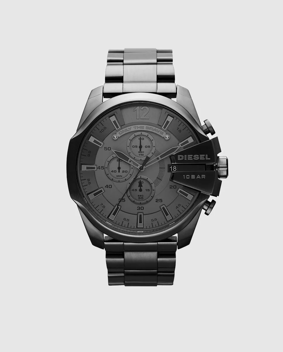 

Diesel DZ4282 Mega Chief Chronograph Серые стальные мужские часы, темно-серый